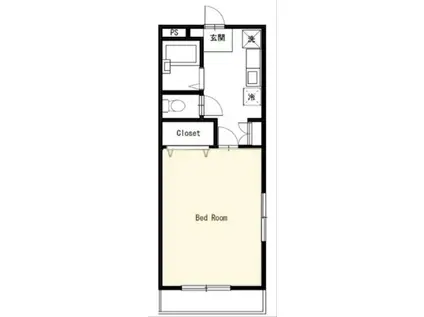 ロイヤルヒルズ石室II(1K/2階)の間取り写真