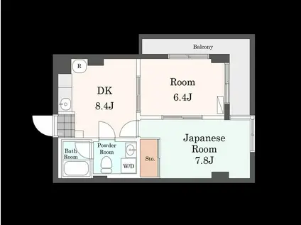 ノアール(2DK/3階)の間取り写真