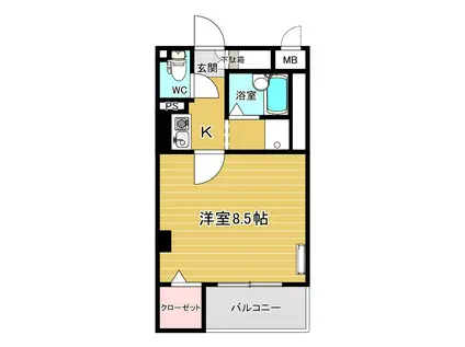 細田マンションB(1K/1階)の間取り写真