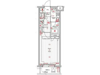 ザハウス赤坂檜町(1K/2階)の間取り写真
