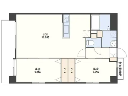 ソレイユ出島(2LDK/2階)の間取り写真
