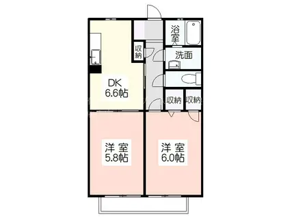 プルミエ和泉C(2DK/2階)の間取り写真