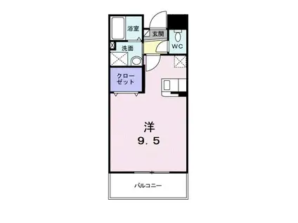 ボナール新中町(ワンルーム/3階)の間取り写真