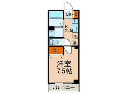 THE BASE 文京千駄木(1K/3階)の間取り写真