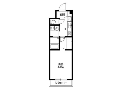 アンプルール フェール プチメゾン(1K/1階)の間取り写真