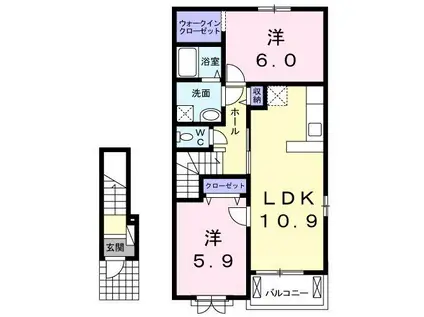 ジールマルマツ(2LDK/2階)の間取り写真