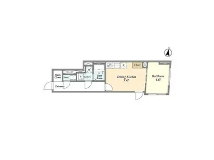 コンフォリア本駒込一丁目(1DK/3階)の間取り写真