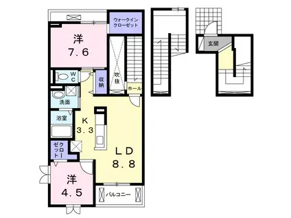 エスペランサ・K(2LDK/3階)の間取り写真
