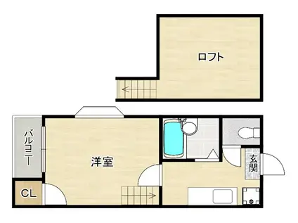 エクセレンテ博多(1K/2階)の間取り写真