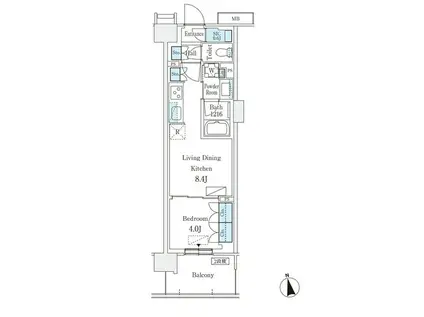 スカイグランデ津田沼(1LDK/10階)の間取り写真