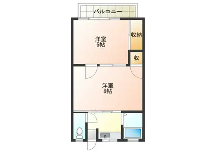 瑞風マンション(2K/1階)の間取り写真