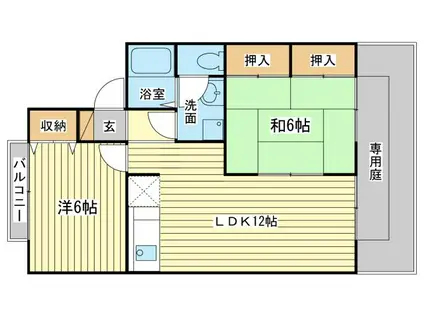 セジュール清水(2LDK/1階)の間取り写真