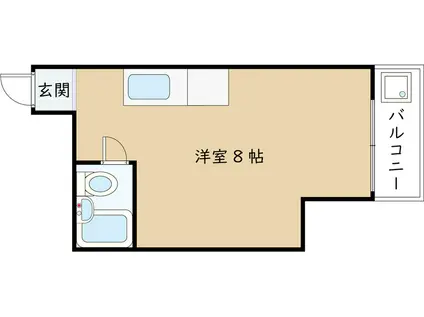 桃山台岡崎ハイツ(1DK/3階)の間取り写真