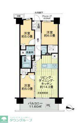 ジオ板橋大山(3LDK/8階)の間取り写真