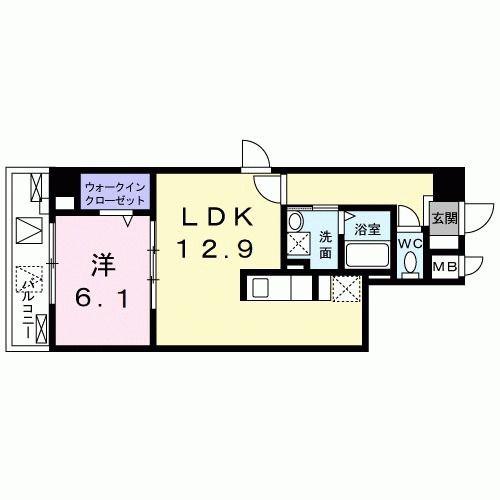 クルール尼崎(1LDK/5階)の間取り写真