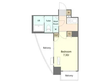 セレニテ高槻(1K/6階)の間取り写真