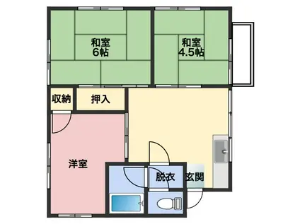 コーポ小出II(3DK/1階)の間取り写真