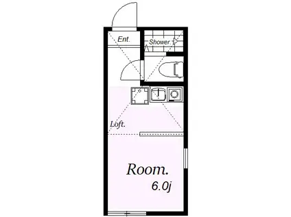 ユナイト横浜アカプルコ(ワンルーム/1階)の間取り写真