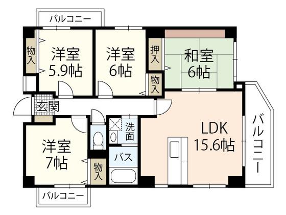 ラフォーレ古江(4LDK/4階)の間取り写真