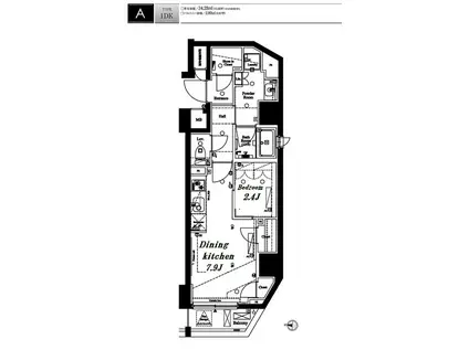 アクサス渋谷初台(1DK/9階)の間取り写真