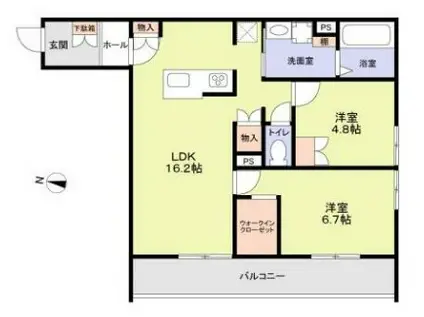 CERISIER(2LDK/2階)の間取り写真