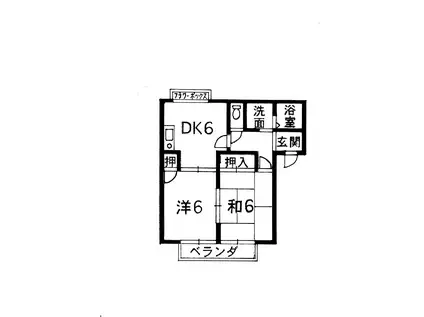 ファミール岡田(2DK/2階)の間取り写真