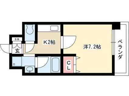 アーデン上社(1K/4階)の間取り写真