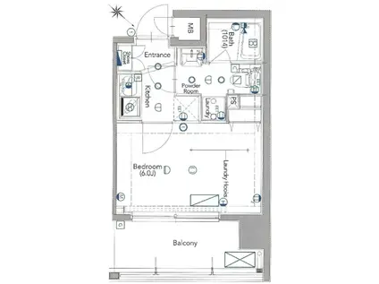 プレセダンヒルズ西川口(1K/4階)の間取り写真