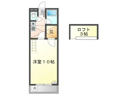 セザンヌ加治(1K/1階)の間取り写真