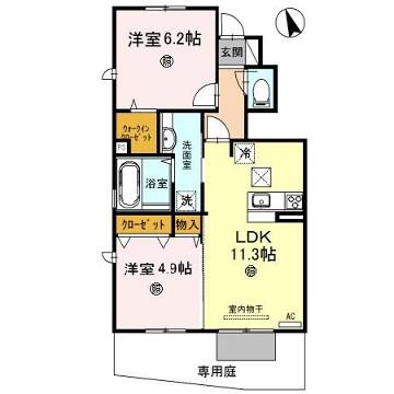エタン・リジエール A棟(2LDK/2階)の間取り写真