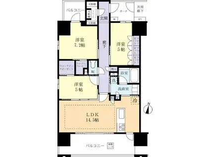 リナージュつくばみらい(3LDK/3階)の間取り写真