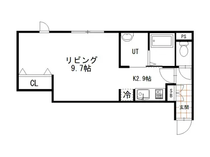 モラーレ(1K/2階)の間取り写真