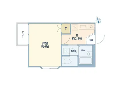 ラーチェス菊名(1K/2階)の間取り写真
