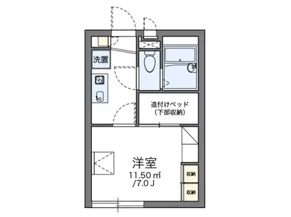 京王線 柴崎駅 徒歩31分 2階建 築22年(1K/1階)の間取り写真