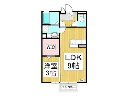 ラヴリィ・パートナー A(1LDK/1階)の間取り写真