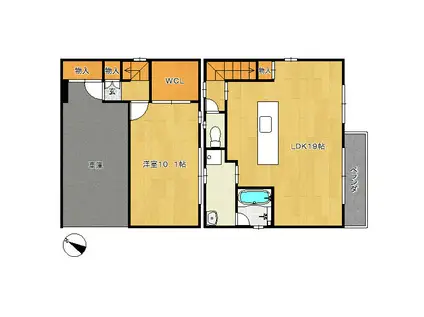 G-STYLE V(1LDK/B1階)の間取り写真