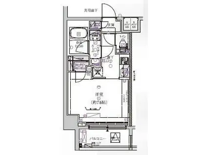 メインステージ菊川II(1K/3階)の間取り写真