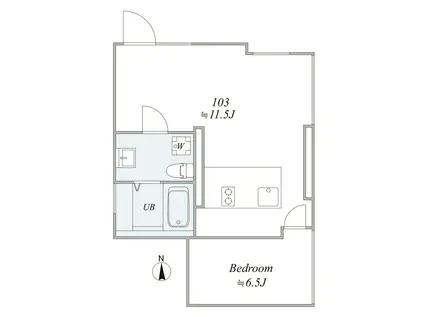 TRIAS292(1LDK/1階)の間取り写真