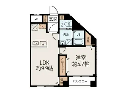 コネクトパークヒルズ本郷町(1LDK/4階)の間取り写真