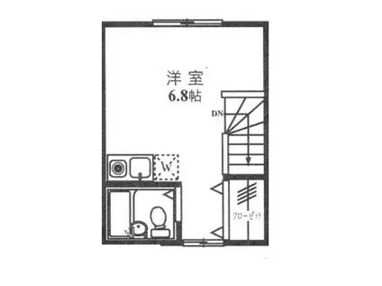 ライジングプレイス東中野(ワンルーム/2階)の間取り写真