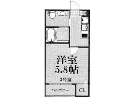 GRAN BLEU FUNABASHI(1K/1階)の間取り写真