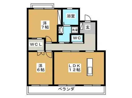 マンションボヌール(2LDK/4階)の間取り写真