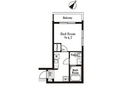 MELDIA仲宿(1K/3階)の間取り写真