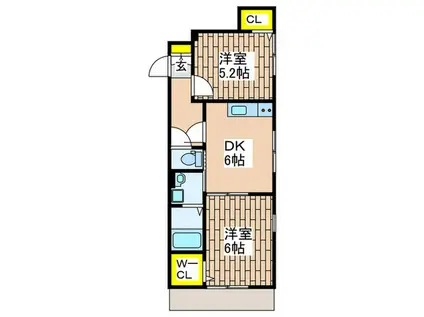 SOPHIA YOKODAI(2DK/1階)の間取り写真