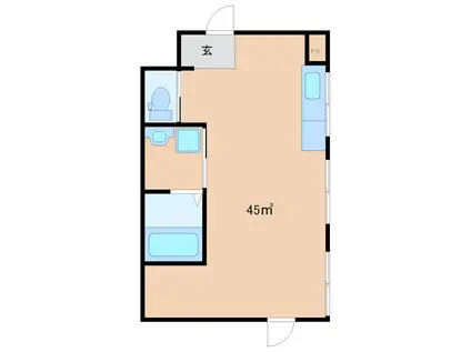 ミラージュ食満(ワンルーム/1階)の間取り写真