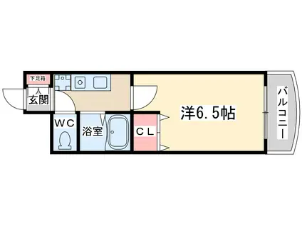 ホープシティー天神橋(1K/7階)の間取り写真