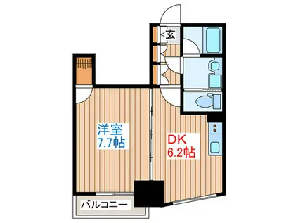 マルタマファイブリッジ(1DK/7階)の間取り写真