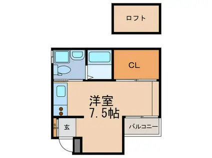 シティフラットNADA(ワンルーム/3階)の間取り写真