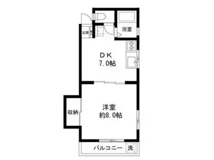 高島ハイム(1DK/2階)の間取り写真
