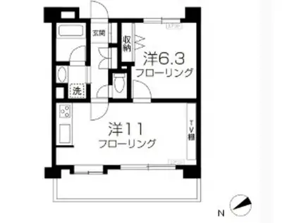 クリオ恵比寿弐番館(1LDK/3階)の間取り写真